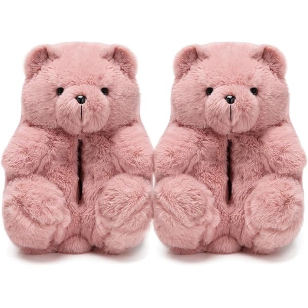 Fluffy Blush Pink Teddy Bear Slippers (Will Fit Women’s 9-11)